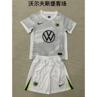 25 26 wolfsburg away kids soccer jerseys 1