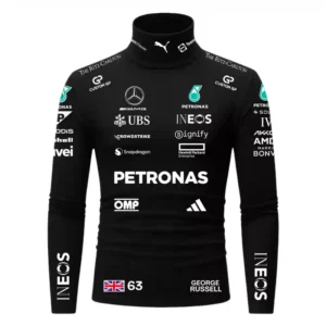 George Russell Mercedes Compression Shirt - 2025 - Black