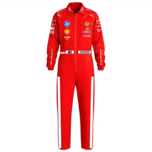 Red Oxford Suit by Charles Leclerc Ferrari